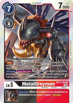 MetalGreymon (BT12-068) Foil Rare - Across Time