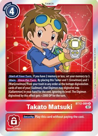 Takato Matsuki (BT12-089) Foil Rare - Across Time