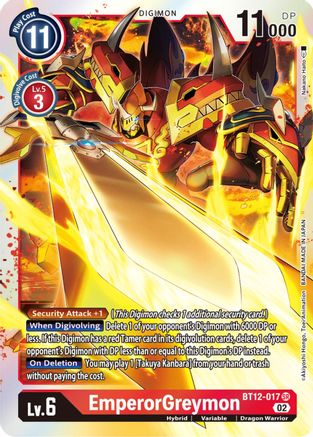 EmperorGreymon (BT12-017) Foil Super Rare - Across Time