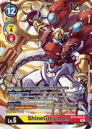 ShineGreymon (BT12-043) Foil Super Rare - Across Time