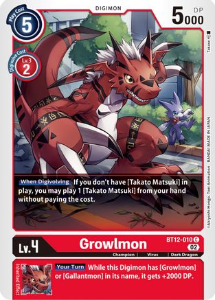 Growlmon (BT12-010)  Common - Across Time