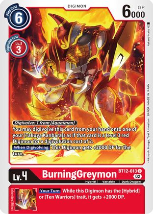 BurningGreymon (BT12-013)  Uncommon - Across Time