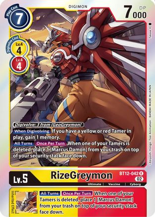 RizeGreymon (BT12-042) Foil Rare - Across Time
