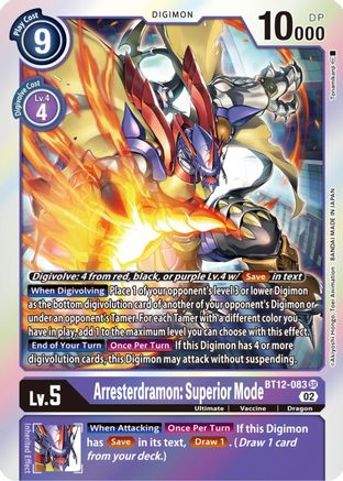 Arresterdramon: Superior Mode (BT12-083) Foil Super Rare - Across Time