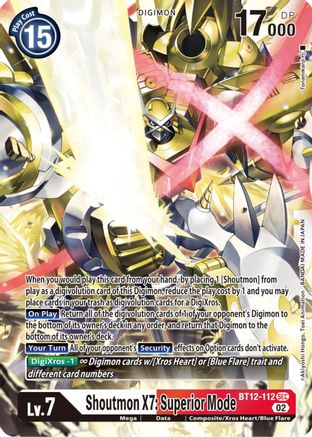 Shoutmon X7: Superior Mode (BT12-112) Foil Secret Rare - Across Time