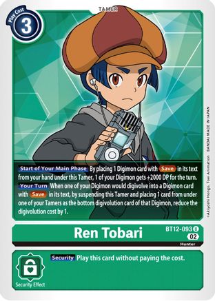 Ren Tobari (BT12-093)  Uncommon - Across Time