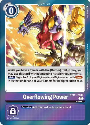 Overflowing Power (BT12-109) Foil Rare - Across Time