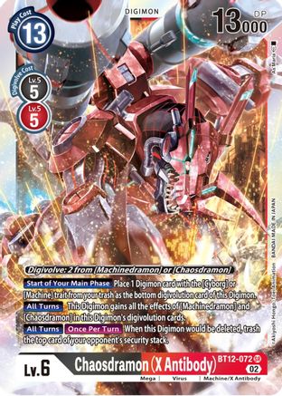 Chaosdramon (X Antibody) (BT12-072) Foil Super Rare - Across Time