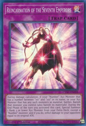 Reincarnation of the Seventh Emperors (CYAC-EN098) - Super Rare - 1st Edition - Cyberstorm Access