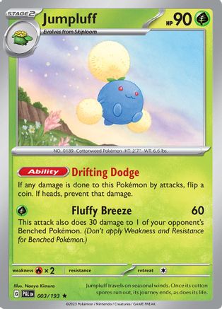 Jumpluff 3 Holofoil - Rare - SV02: Paldea Evolved