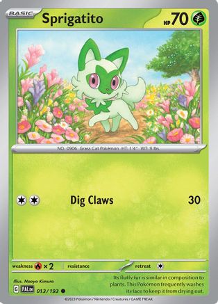 Sprigatito - 013/193 13  - Common - SV02: Paldea Evolved