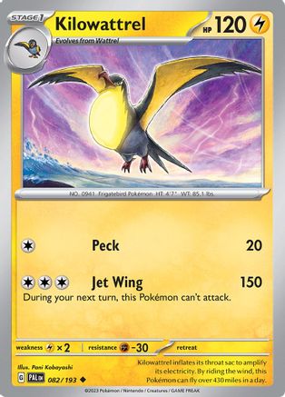 Kilowattrel 82  - Uncommon - SV02: Paldea Evolved