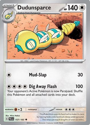 Dudunsparce 157  - Uncommon - SV02: Paldea Evolved