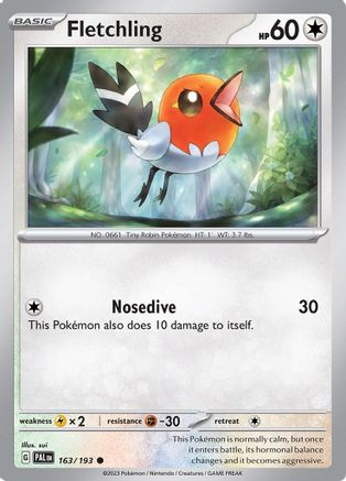 Fletchling 163  - Common - SV02: Paldea Evolved