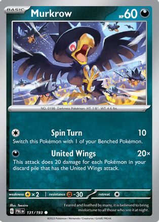 Murkrow 131  - Common - SV02: Paldea Evolved