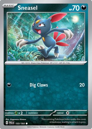 Sneasel 133  - Common - SV02: Paldea Evolved