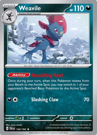 Weavile 134 Holofoil - Rare - SV02: Paldea Evolved