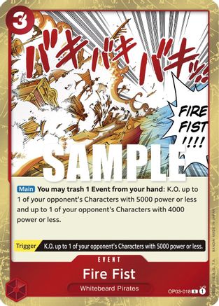 Fire Fist (OP03-018) - Foil Rare - Pillars of Strength