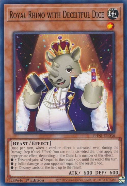 Royal Rhino with Deceitful Dice PHNI-EN036 (Phantom Nightmare)  - 1st Edition