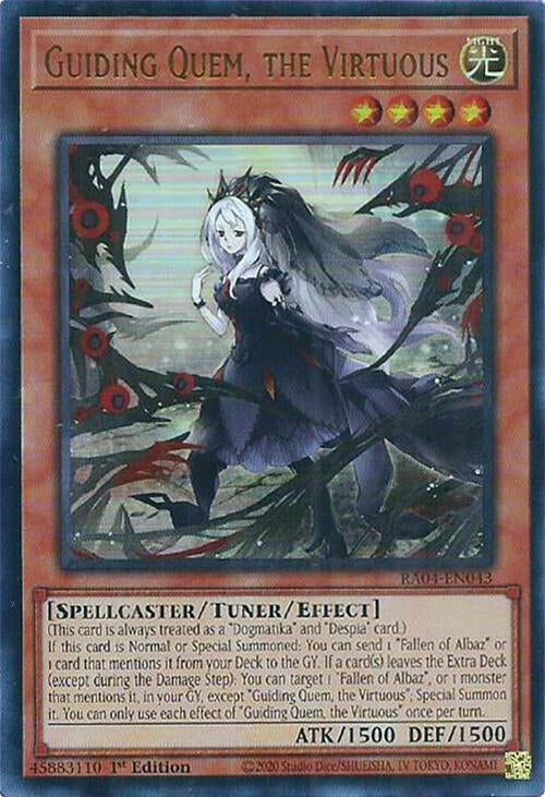 Guiding Quem the Virtuous UR RA04-EN043 (Quarter Century Stampede)  - 1st Edition