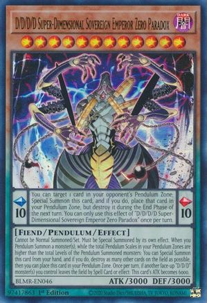D/D/D/D Super-Dimensional Sovereign Emperor Zero Paradox (BLMR-EN046) - Ultra Rare - 1st Edition - Battles of Legend: Monstrous Revenge