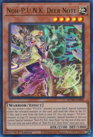 Noh-P.U.N.K. Deer Note (BLMR-EN066) - Ultra Rare - 1st Edition - Battles of Legend: Monstrous Revenge