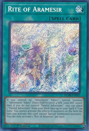 Rite of Aramesir (BLMR-EN093) - Secret Rare - 1st Edition - Battles of Legend: Monstrous Revenge