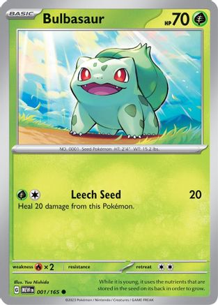 Bulbasaur - 001/165 1  - Common - SV: Scarlet & Violet 151