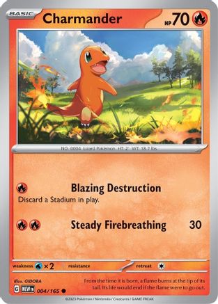 Charmander - 004/165 4  - Common - SV: Scarlet & Violet 151