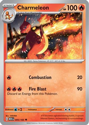 Charmeleon - 005/165 5  - Uncommon - SV: Scarlet & Violet 151