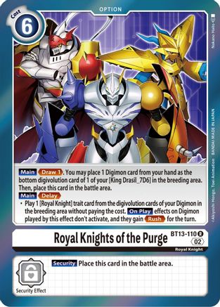 Royal Knights of the Purge (BT13-110) Foil Rare - Versus Royal Knights