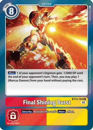 Final Shining Burst (BT13-104) Foil Rare - Versus Royal Knights