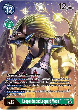 Leopardmon: Leopard Mode (Alternate Art) (BT13-058) Foil Super Rare - Versus Royal Knights