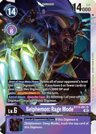 Belphemon: Rage Mode (BT13-091) Foil Super Rare - Versus Royal Knights