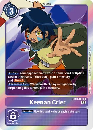 Keenan Crier (BT13-102) Foil Rare - Versus Royal Knights