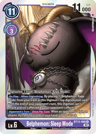 Belphemon: Sleep Mode (BT13-088) Foil Rare - Versus Royal Knights