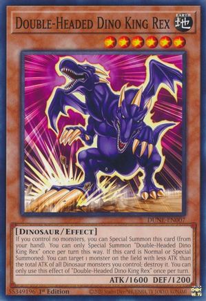 Double-Headed Dino King Rex (DUNE-EN007) - Common - 1st Edition - Duelist Nexus