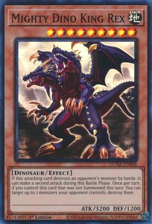 Mighty Dino King Rex (DUNE-EN008) - Super Rare - 1st Edition - Duelist Nexus