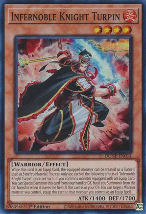 Infernoble Knight Turpin (DUNE-EN014) - Super Rare - 1st Edition - Duelist Nexus