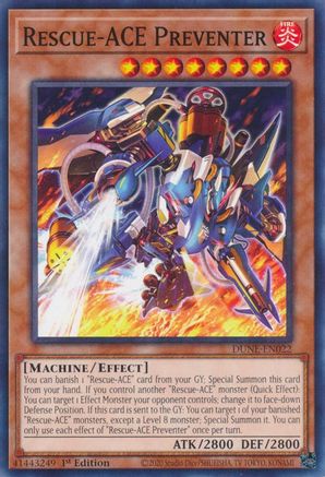 Rescue-ACE Preventer (DUNE-EN022) - Common - 1st Edition - Duelist Nexus