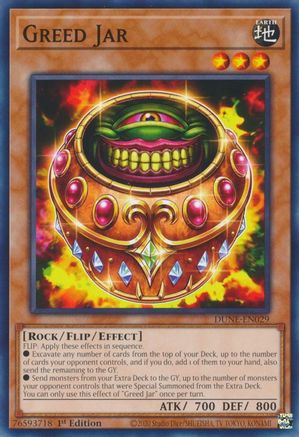 Greed Jar (DUNE-EN029) - Common - Duelist Nexus