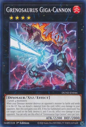Grenosaurus Giga-Cannon (DUNE-EN046) - Common - 1st Edition - Duelist Nexus