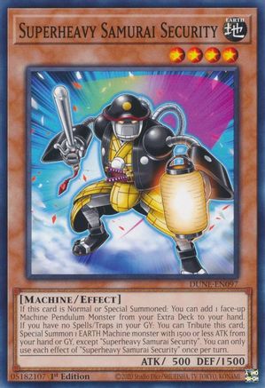 Superheavy Samurai Security (DUNE-EN097) - Common - 1st Edition - Duelist Nexus