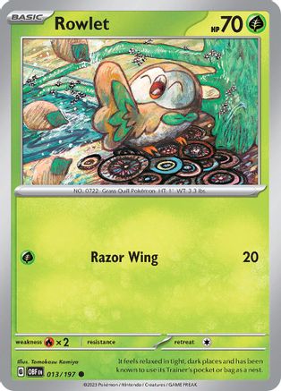 Rowlet 13  - Common - SV03: Obsidian Flames