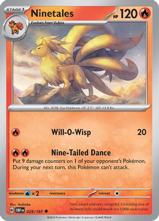 Ninetales 29  - Uncommon - SV03: Obsidian Flames