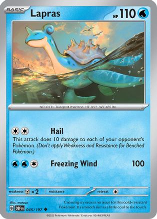 Lapras 45  - Uncommon - SV03: Obsidian Flames