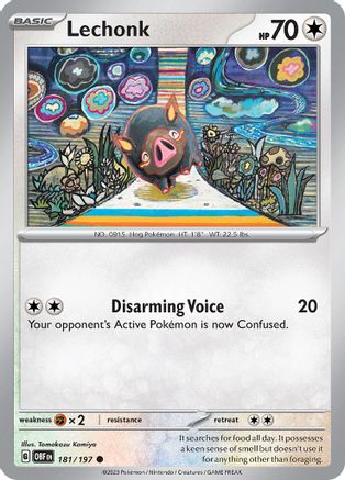 Lechonk - 181/197 181  - Common - SV03: Obsidian Flames
