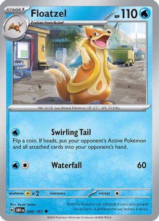 Floatzel 49  - Uncommon - SV03: Obsidian Flames