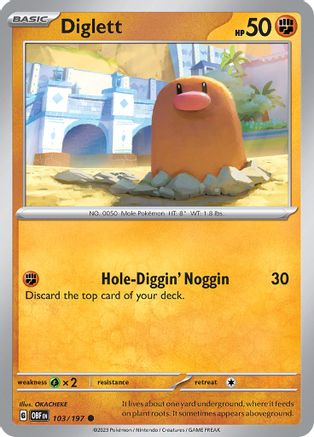 Diglett 103  - Common - SV03: Obsidian Flames