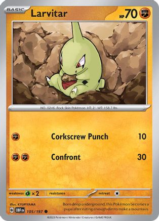 Larvitar 105  - Common - SV03: Obsidian Flames
